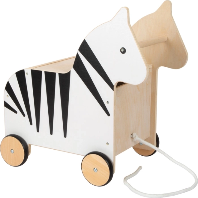 mobilny drewniany pojemnik na zabawki na kółkach Zebra Wildlife small foot