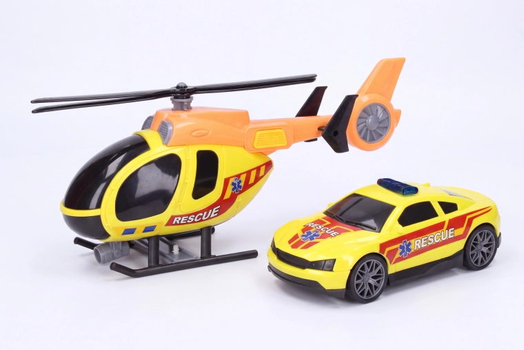 Helikopter ratunkowy z efektami i samochodem