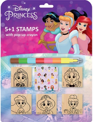 Zestaw pieczątek Disney Księżniczki z kredką