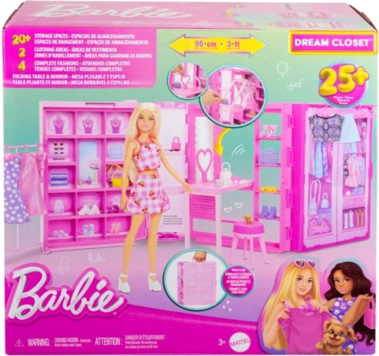 Szafa marzeń BARBIE z ubrankami i akcesoriami (bez lalki)