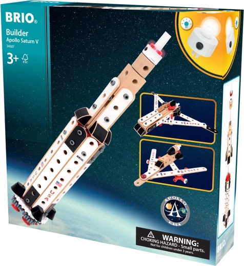 Zestaw konstrukcyjny BRIO Builder NASA Apollo Saturn V – rakieta i kreatywny zestaw