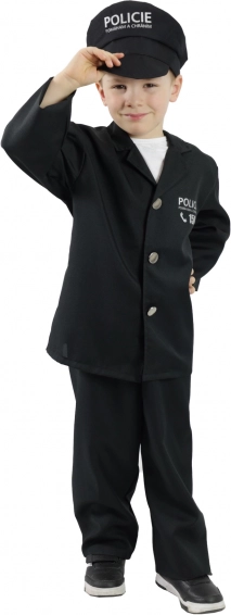 Dziecięcy kostium policjanta z czapką – czeski nadruk – M