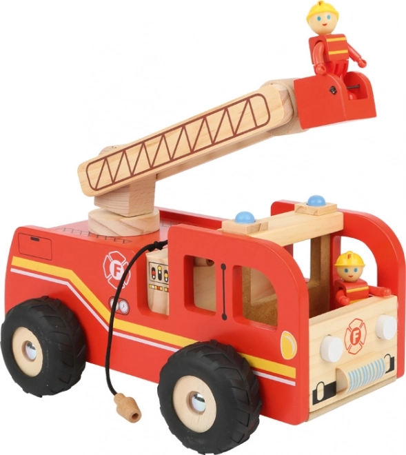Drewniana straż pożarna SMALL FOOT z obrotową drabiną i figurkami