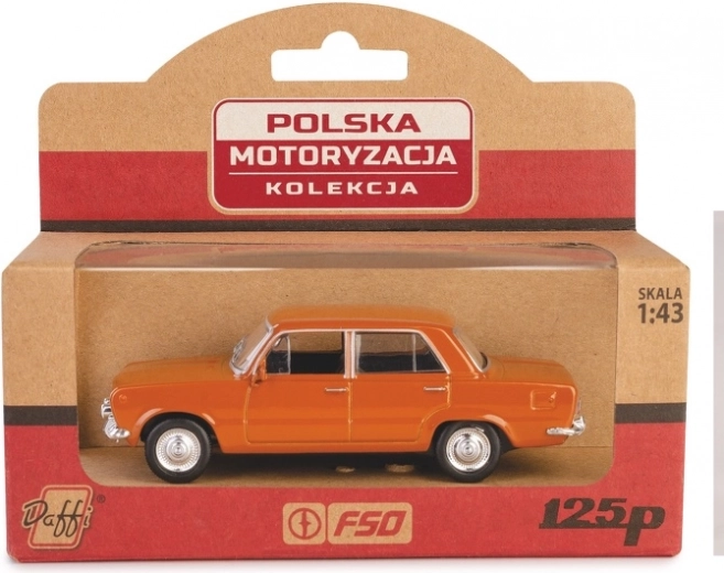 Metalowy model PRL Fiat 125p w skali 1:43 – brązowy