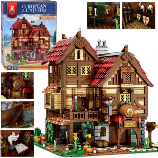 Zestaw konstrukcyjny duża średniowieczna karczma dla rycerzy 2868 elementów