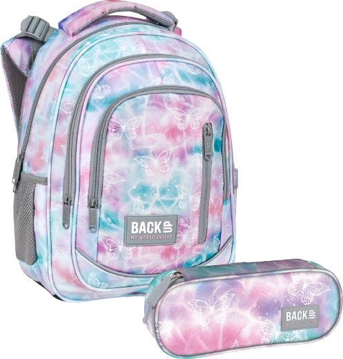 BackUP zestaw szkolny Pastel Magic 2w1 – plecak i piórnik