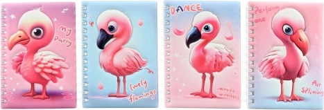 Notes z motywem flaminga, oprawa na spirali 13 × 17,5 cm