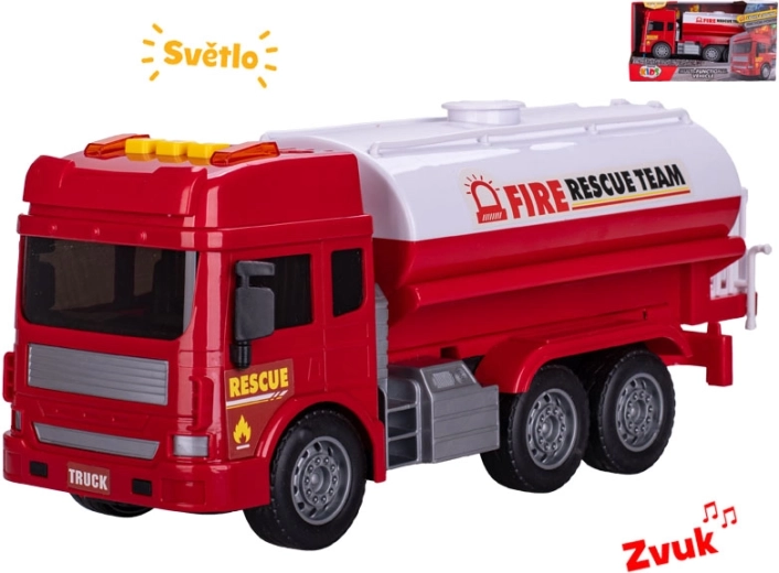 Wóz strażacki z cysterną ze światłami i dźwiękami 28 cm