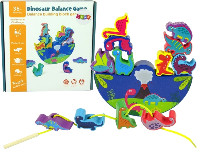 Drewniana gra Dinosaur Balance dla dzieci