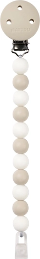 Nattou silikonowy klips do smoczka clay/white (bez BPA)