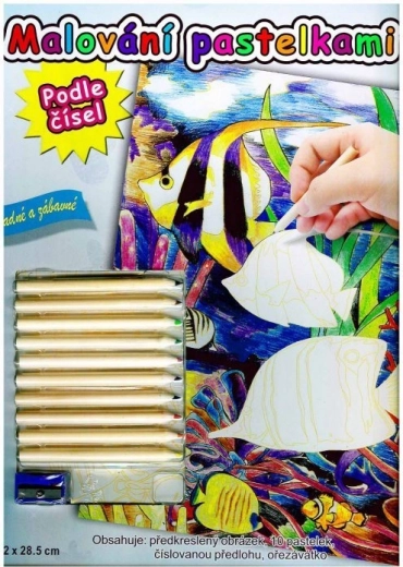 Malowanie kredkami według numerów – rybki