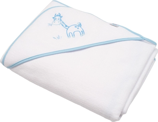 Dziecięcy ręcznik frotte z kapturkiem New Baby Żyrafka 100 × 100 cm biały