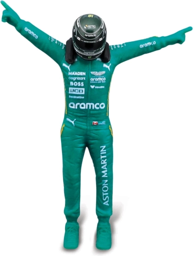 Figurka kierowcy F1 w mistrzowskiej pozie