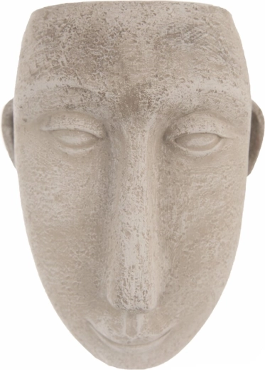Wisząca betonowa doniczka w kształcie głowy, szara, 15 × 10 × 19 cm