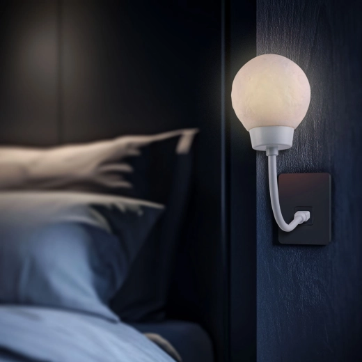 Nocna lampa księżycowa z ciepłym białym światłem USB