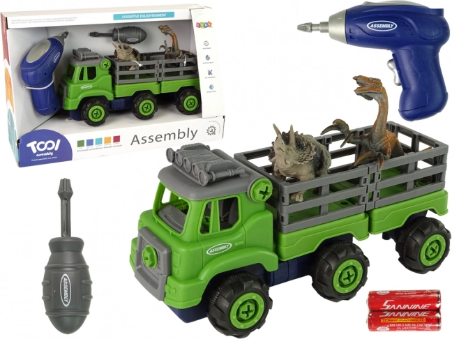 Transportowy ciężarówka z dinozaurami