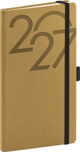 Kieszonkowy kalendarz Notique Ajax 2027 złoty 9 × 15,5 cm