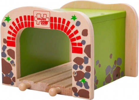 Drewniany podwójny tunel do kolejek BIGJIGS RAIL