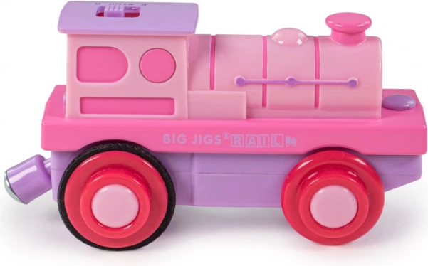 Elektryczna lokomotywa Bigjigs Rail różowa
