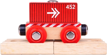 Bigjigs Rail wagon z czerwonym kontenerem