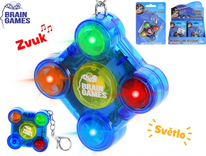 Brelok Brain Games – kieszonkowa gra pamięciowa ze światłami i dźwiękami
