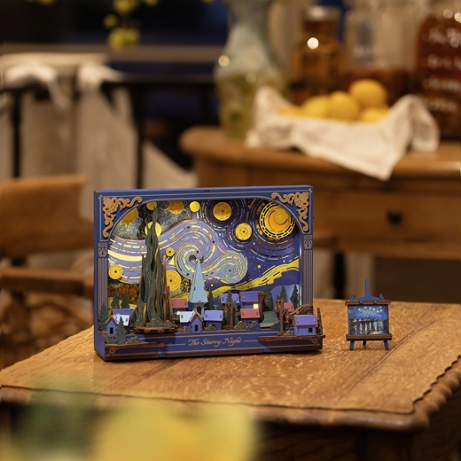 Warstwowa scena 3D z dekoracyjną podstawką