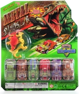 zestaw dino autek i figurek dinozaurów (6 autek + 4 figurki)