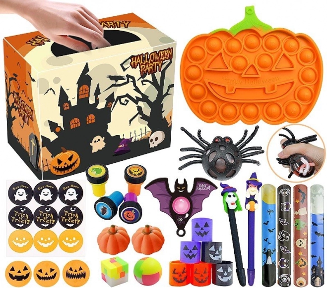 Sensoryczny antystresowy zestaw halloweenowych zabawek fidget i pop it