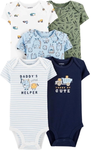 Chłopięce body CARTER'S z krótkim rękawem, mix 5 szt. – PRE/rozm. 46