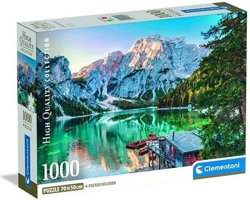 Puzzle Clementoni Compact Szmaragdowe Jezioro Braies 1000 elementów