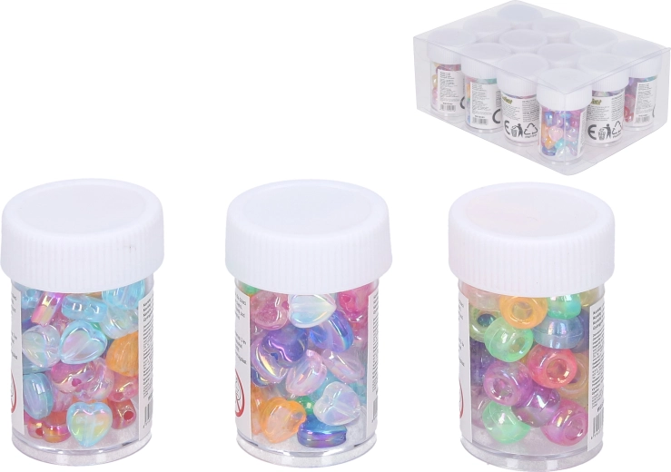 Kolorowe plastikowe koraliki w tubie
