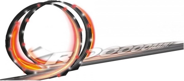 LED zestaw wyścigowy z loopingiem i efektami dźwiękowymi GO!!!