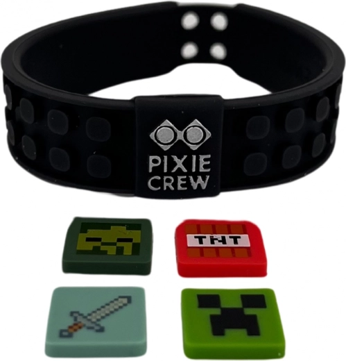 Regulowana bransoletka PIXIE CREW & MINECRAFT czarna
