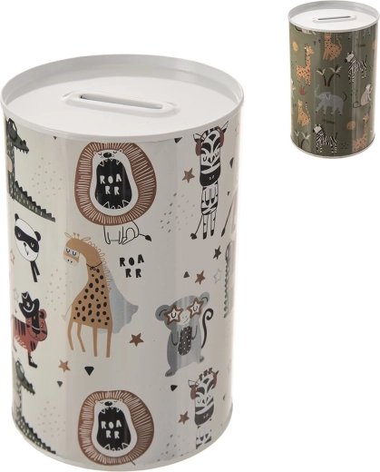Metalowa skarbonka Animal kids dla dzieci 10 × 15 cm
