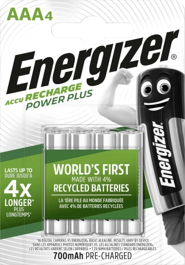 Energizer Power Plus AAA akumulatory 700 mAh, 4 szt.