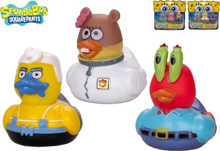 Zestaw do kąpieli – kaczuszki SPONGEBOB, Sandy i Squidward (3 szt.)