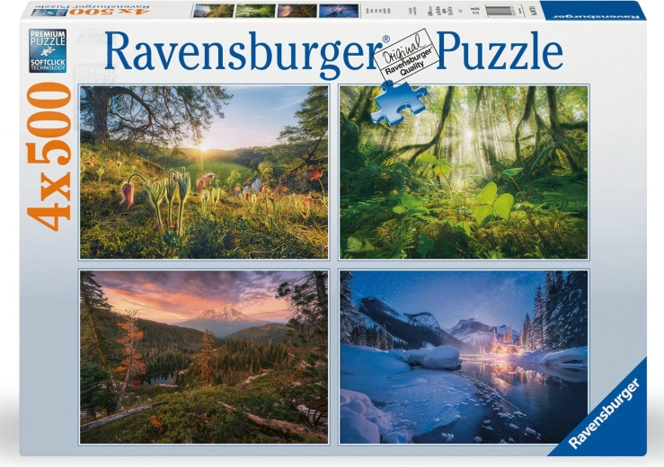 Puzzle Cztery pory roku 4×500 elementów Ravensburger