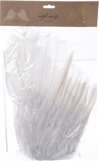 Białe anielskie skrzydła z piór 53 × 37 cm