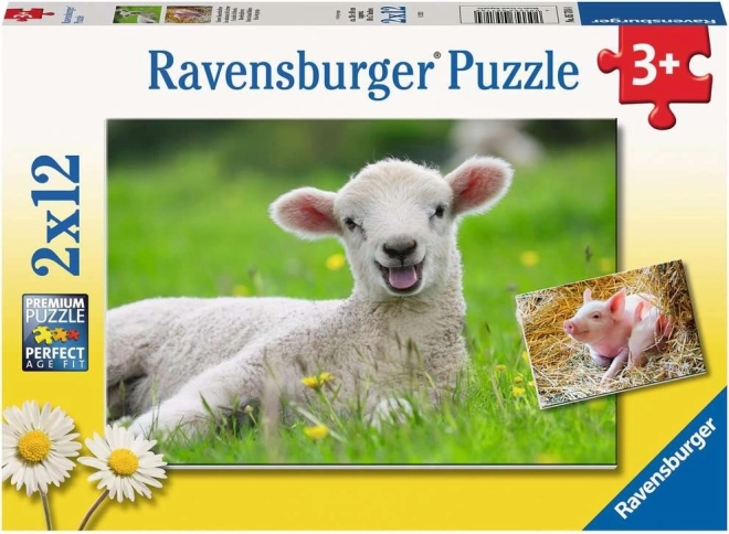Ravensburger puzzle zwierzęta gospodarskie 2×12 elementów