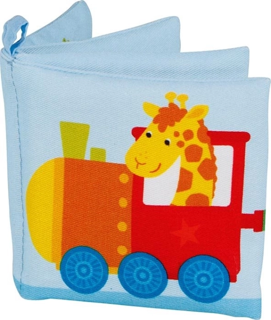 Bawełniana szeleszcząca książeczka z piszczałką pociąg