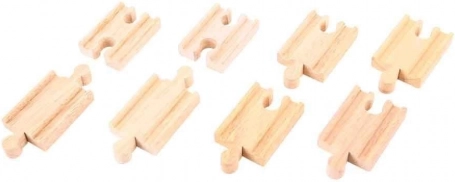 Drewniane łączniki torów 7 cm (8 szt.) BIGJIGS RAIL