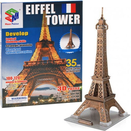 Puzzle 3D Wieża Eiffla – 35 elementów, bez kleju