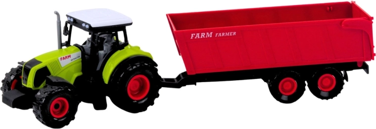 Traktor z przyczepą do pracy w polu