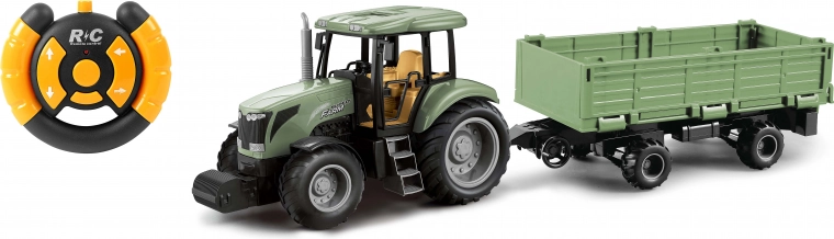 Zdalnie sterowany traktor z przyczepą 40 cm
