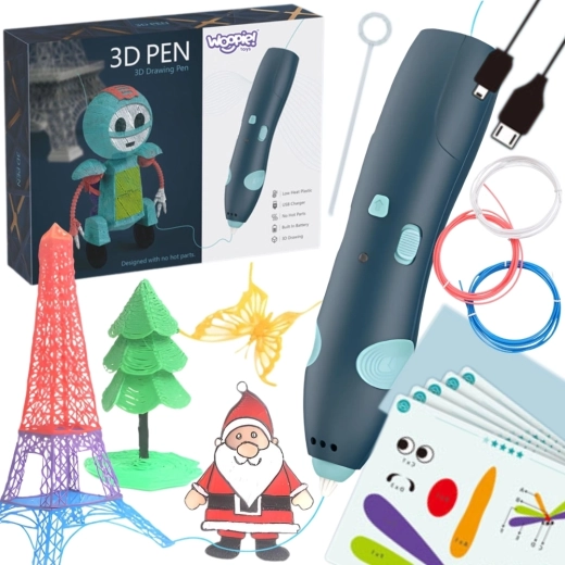 Woopie długopis 3D dla dzieci z zasilaniem USB i bezpiecznymi wkładami