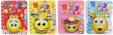 Notatnik Happy Smile ze emotikonami, w linie, 9,5 × 12 cm