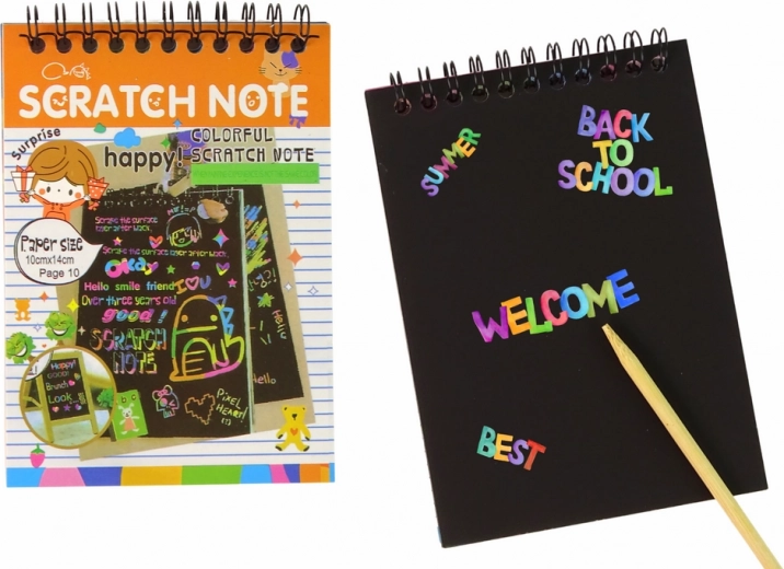 Zeszyt do zdrapywania dla dzieci pomarańczowy