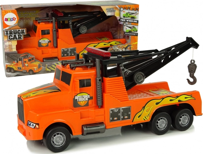 Plastowa laweta 1:10 z wyciągarką – pomarańczowa