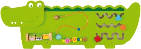 Drewniana ścienna tablica sensoryczna krokodyl Viga, FSC, Montessori