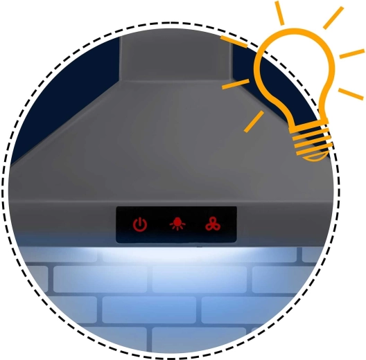 Podświetlany okap z panelem sterowania